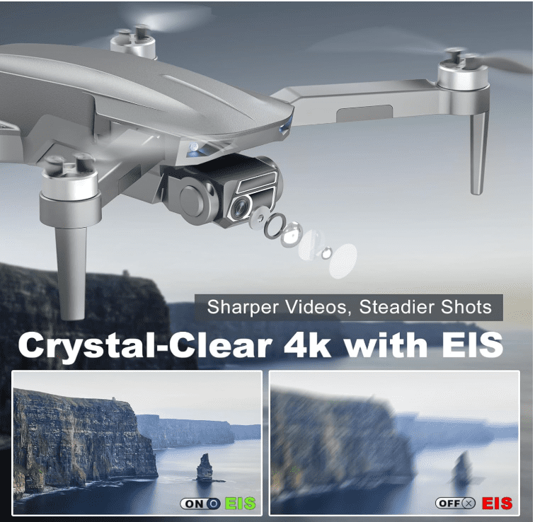 Foldable Drone with 4K Camera 3 Axis Gimbal Stabilization, WiFi FPV Transmission, Long Flight Time, GPS Auto-Return