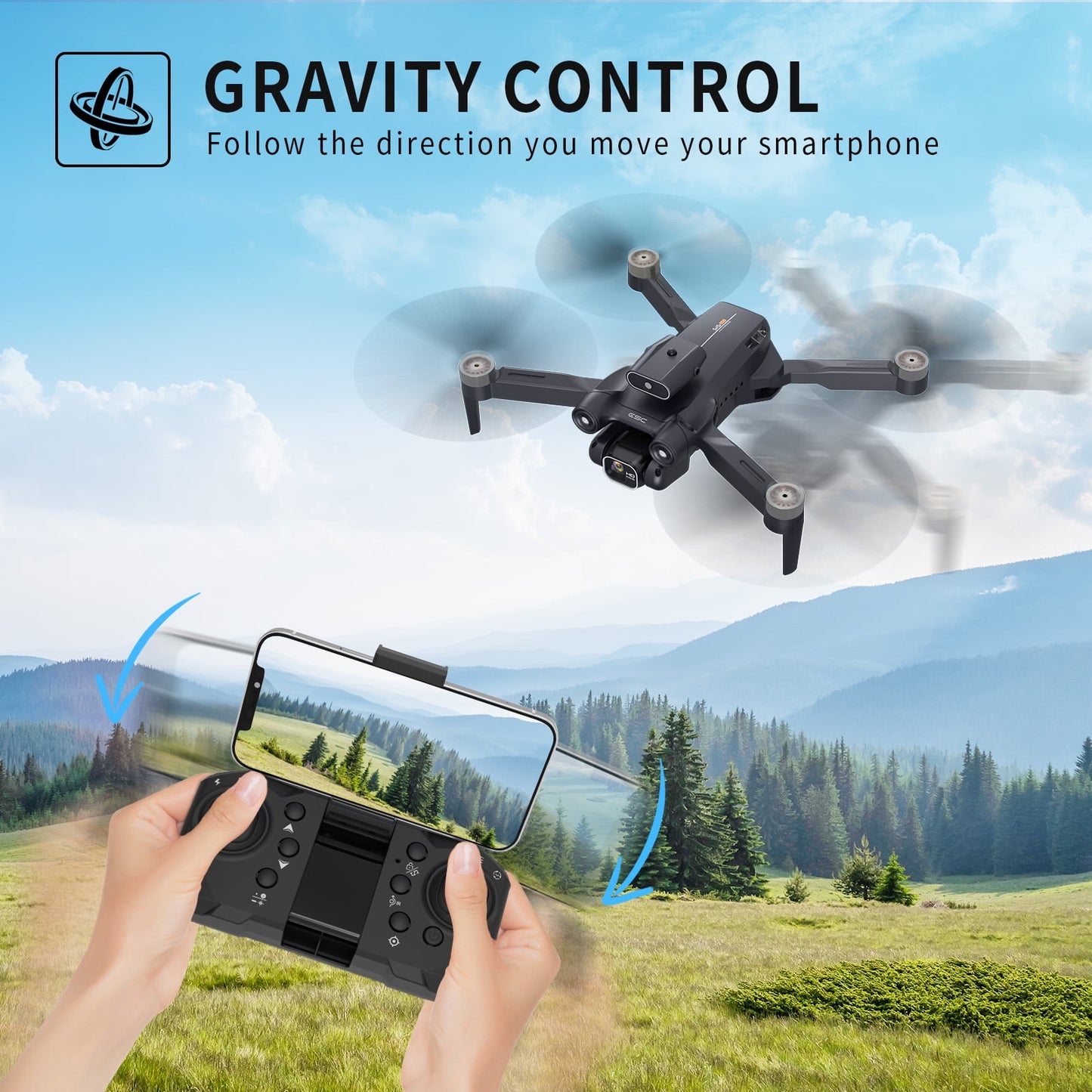 Drone with 4K Camera for Adults RC Quadcopter with High Speed Brushless Motor, Altitude Hold, Waypoint Fly, 2 Batteries, Carrying Case