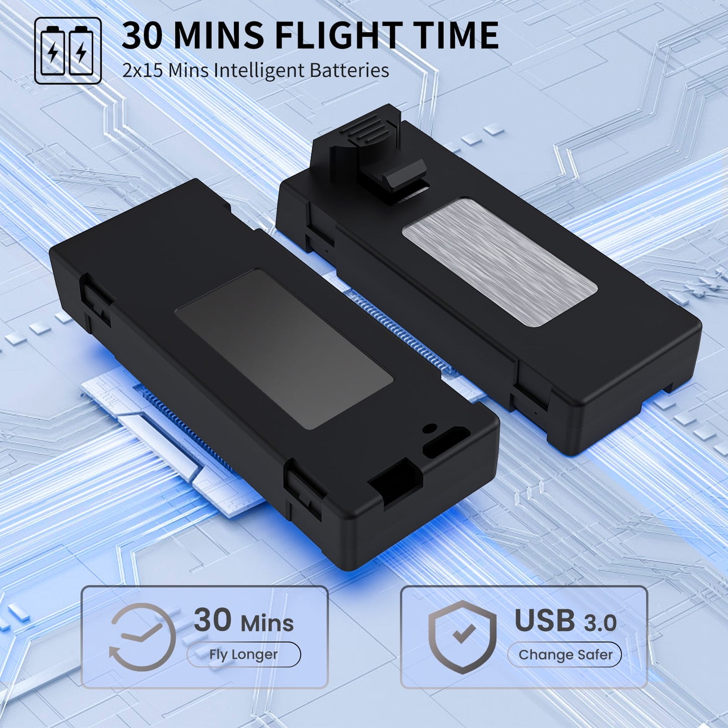 Drone with 4K Camera for Adults RC Quadcopter with High Speed Brushless Motor, Altitude Hold, Waypoint Fly, 2 Batteries, Carrying Case