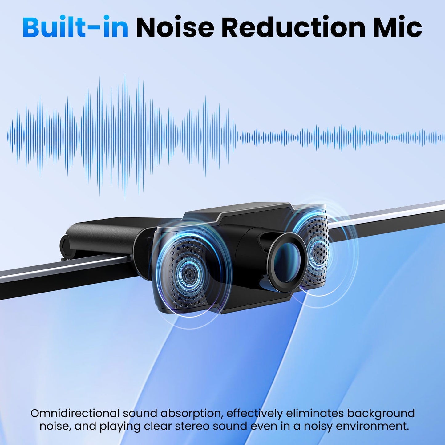4K Webcam for PC Ultra HD 8MP Sensor, Plug and Play USB Camera with Noise-Canceling Mic for Streaming/Meetings/Gaming, Black