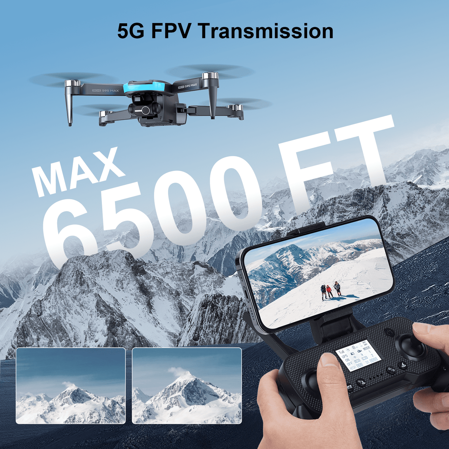2 Axis Gimbal Drones with 4K EIS Camera for Adults Beginner, S9S FPV RC Quadcopter , 65-Min Flight Time, Optical Flow, Follow Me, Smart Return Home Gift