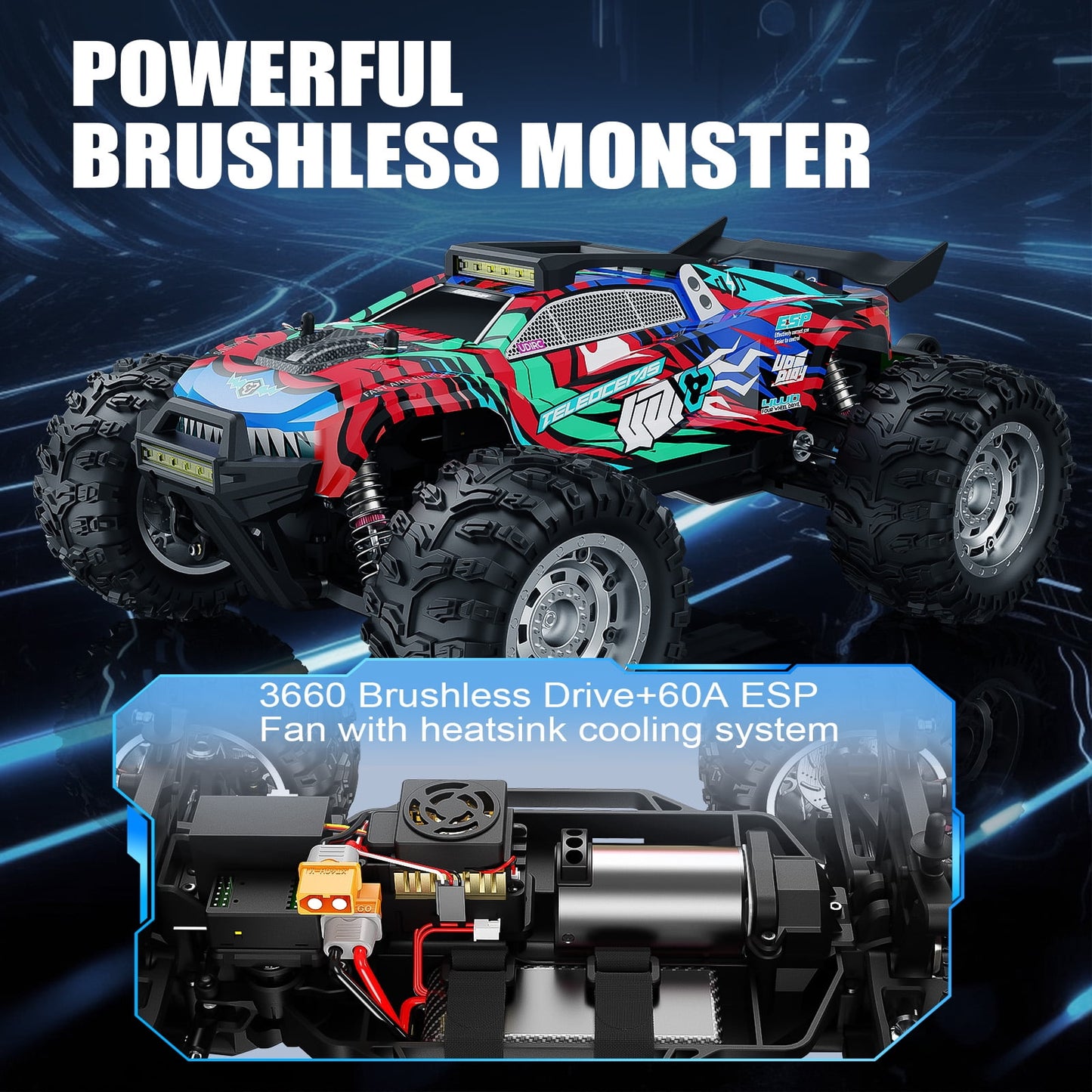 2025 Fastest Professional Racing RC Cars for Adults with ESP Brushless Motor, 100+KM/H(60MPH) Top Speed,4X4 Hobby Off-Road,1:12 Remote Control CarT with Oil Filled Shocks