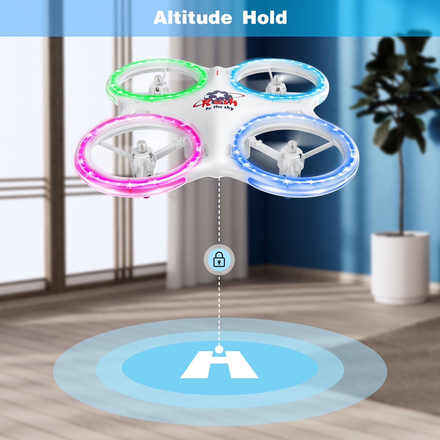 M28 Drones for Kids, RC Drone with Altitude Hold and Headless Mode, 4 Light modes Quadcopter ,Propeller Full Protect, 2 Batteries , Easy to fly Kids Gifts Toys for Boys and Girls