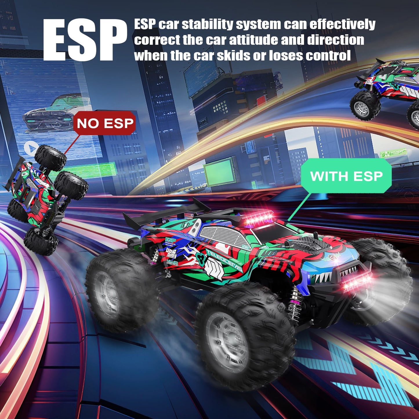 2025 Fastest Professional Racing RC Cars for Adults with ESP Brushless Motor, 100+KM/H(60MPH) Top Speed,4X4 Hobby Off-Road,1:12 Remote Control CarT with Oil Filled Shocks
