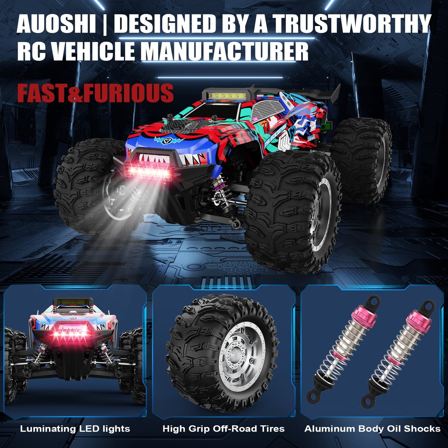 2025 Fastest Professional Racing RC Cars for Adults with ESP Brushless Motor, 100+KM/H(60MPH) Top Speed,4X4 Hobby Off-Road,1:12 Remote Control CarT with Oil Filled Shocks