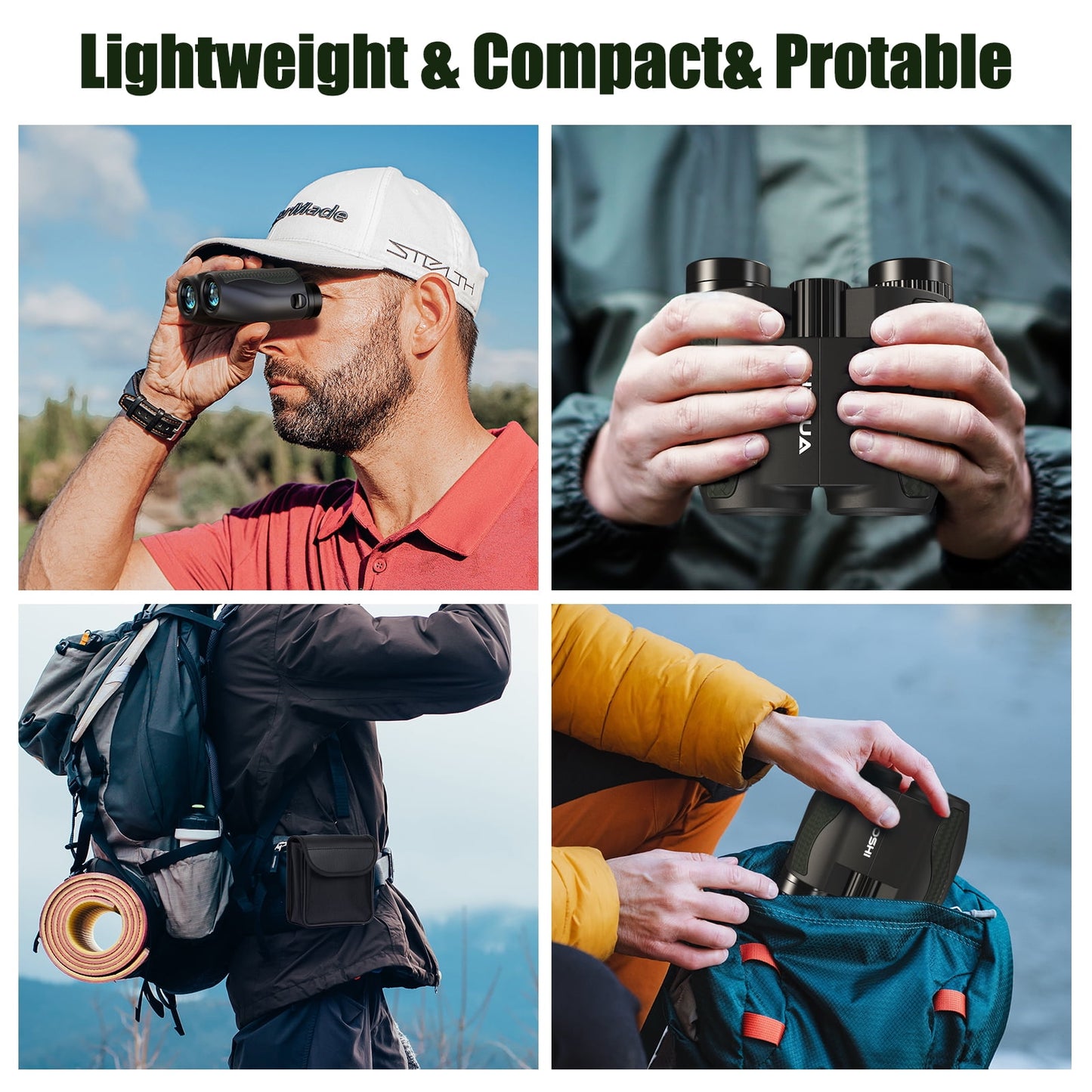 12x25 Compact Binoculars for Adults & Kids – HD, Waterproof, Non-Slip for Bird Watching, Travel, Concerts