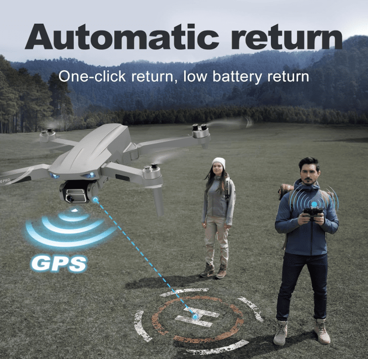 Foldable Drone with 4K Camera 3 Axis Gimbal Stabilization, WiFi FPV Transmission, Long Flight Time, GPS Auto-Return