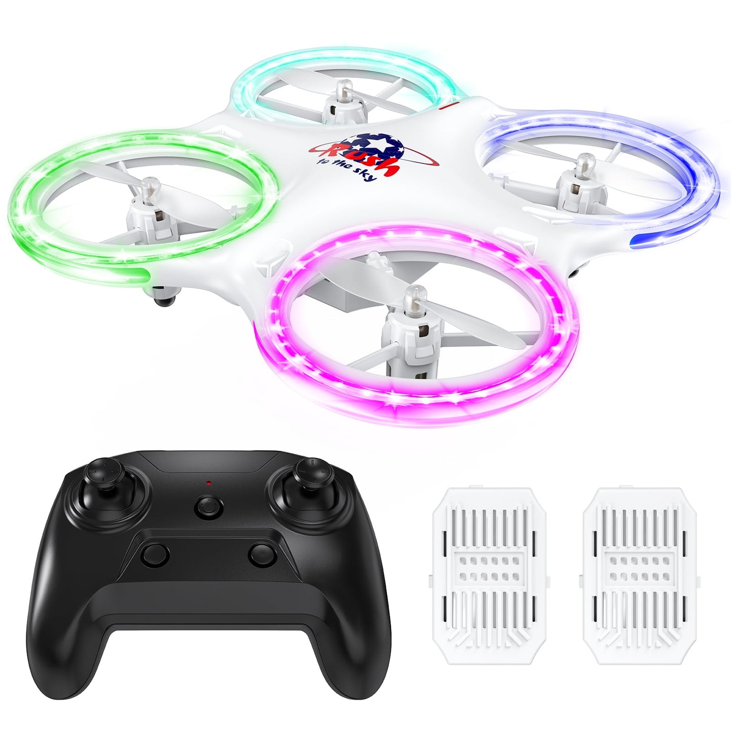 M28 Drones for Kids, RC Drone with Altitude Hold and Headless Mode, 4 Light modes Quadcopter ,Propeller Full Protect, 2 Batteries , Easy to fly Kids Gifts Toys for Boys and Girls