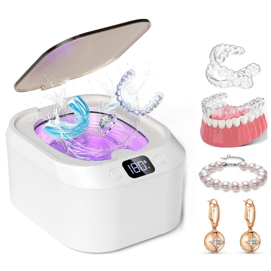 48kHz Ultrasonic Retainer Cleaner Machine with 220ML, 3 Modes, Ultrasonic Denture Cleaner for Mouth Guard, Aligners
