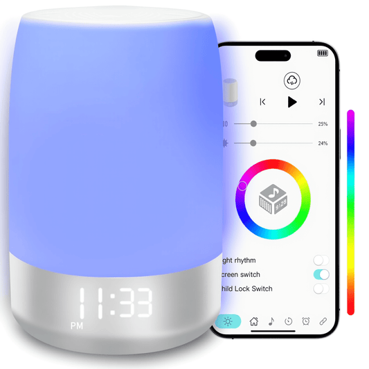 White Noise Machine with Night Light& Alarm Clock – 32 Soothing Sounds, Smart App Control, Timer & Memory, Portable Sleep Sound Machine for Baby, Adults & Travel