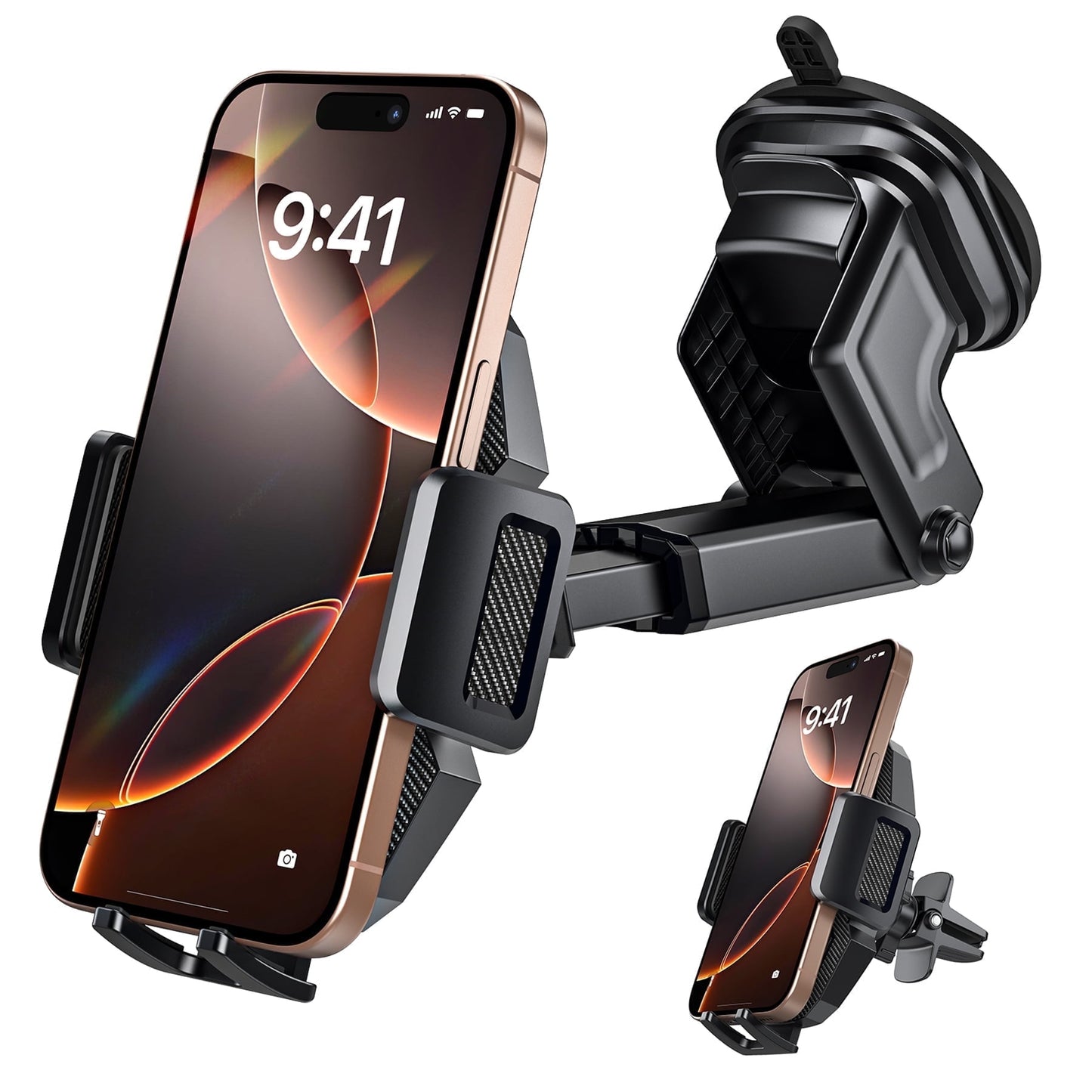 Car Phone Holder, Air Vent Phone Car Holder, Universal Phone Holder for Dashboard and Windshield, Car Mount for Cars, Trucks, SUVs