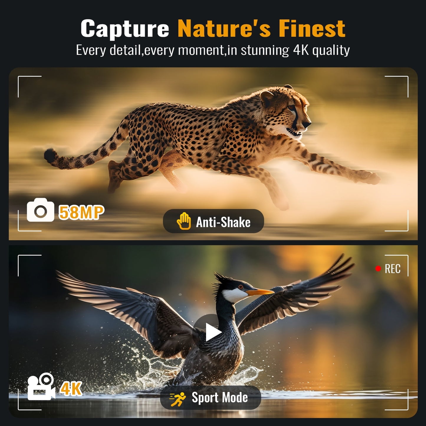 Night Vision Goggles,4K Video Recording,5x Zoom , with 32GB Memory Card & Rechargeable Lithium Battery ,IP65 Waterproof , Hunting Gear Binoculars for Adults