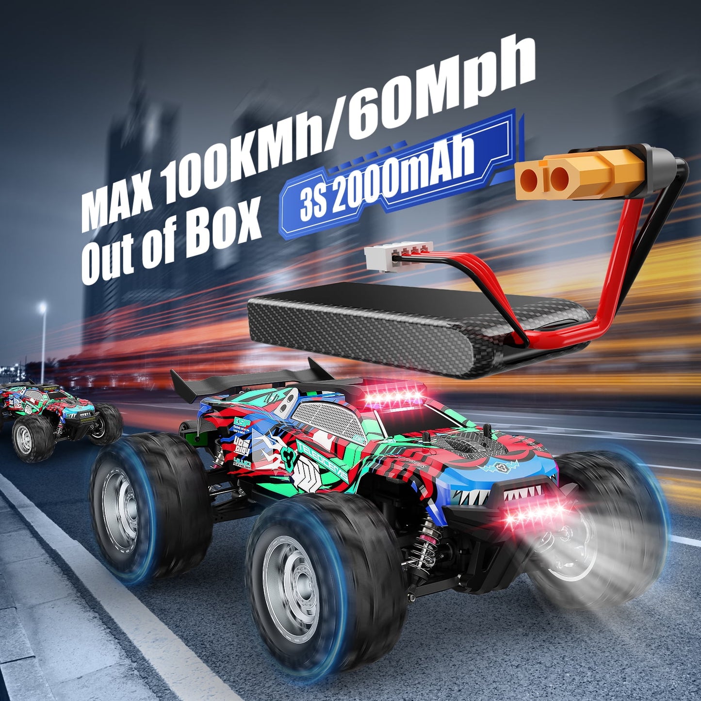 2025 Fastest Professional Racing RC Cars for Adults with ESP Brushless Motor, 100+KM/H(60MPH) Top Speed,4X4 Hobby Off-Road,1:12 Remote Control CarT with Oil Filled Shocks