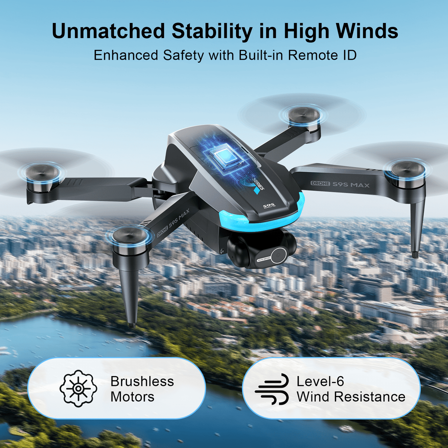 2 Axis Gimbal Drones with 4K EIS Camera for Adults Beginner, S9S FPV RC Quadcopter , 65-Min Flight Time, Optical Flow, Follow Me, Smart Return Home Gift