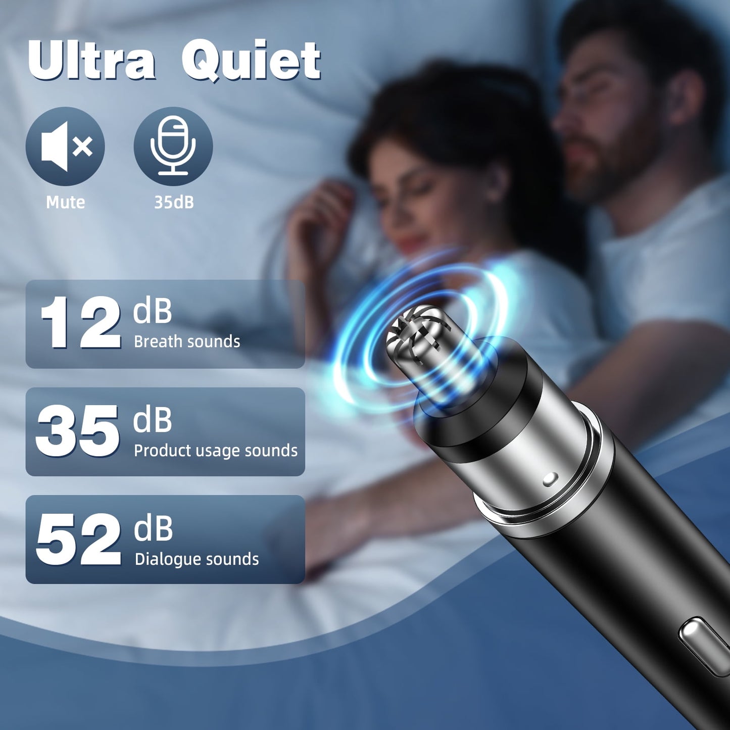 Nose Hair Trimmer for Men Women, Professional Painless USB Rechargeable Ear Nose Beard Hair Remover, 3 Cutter Head